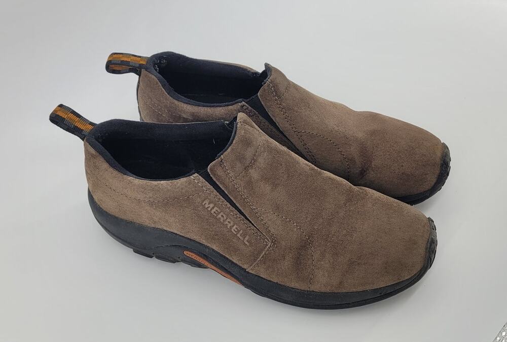 Merrell Jungle Moc Mens 11.5 Brown Suede Slip On Comfort Loafers Shoes J60787